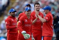 James Anderson of England celebrates with teammates after dismissing Mitchell Marsh of Australia during the ICC Champions Trophy group A match between England and Australia at Edgbaston on June 8, 2013 in Birmingham, England. (Photo by Gareth Copley/Getty Images)
